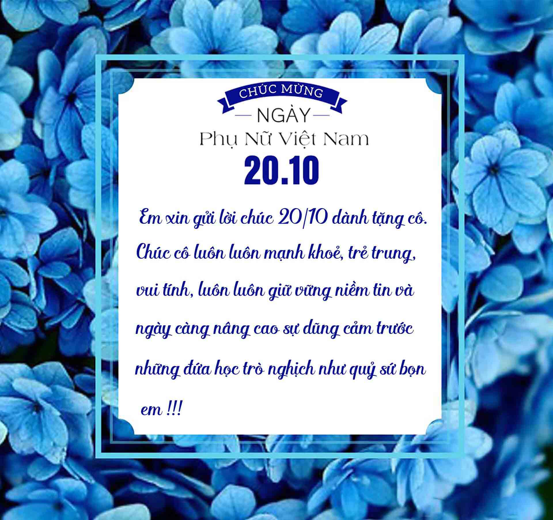 Thiệp chúc mừng 20/10 cho cô giáo 7