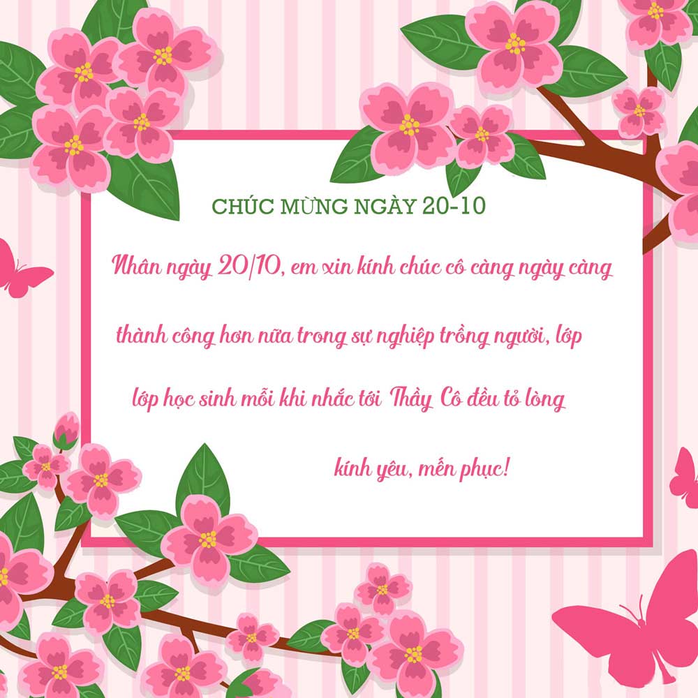 Thiệp chúc mừng 20/10 cho cô giáo 8