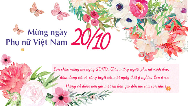 Thiệp chúc mừng 20/10 cho mẹ 3