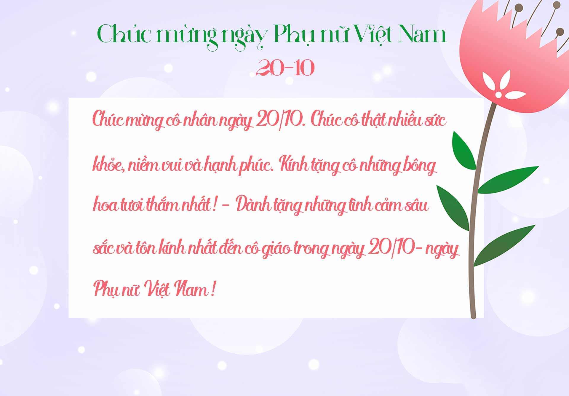 Thiệp chúc mừng 20/10 cho cô giáo 1