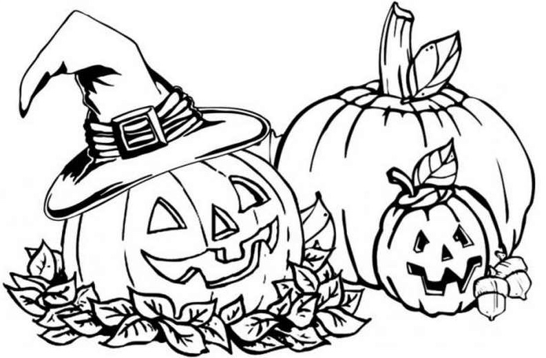 Hình bí ngô Halloween tô màu