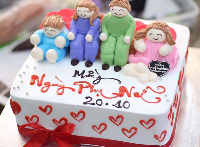 Mẫu bánh kem 20/10 tặng vợ