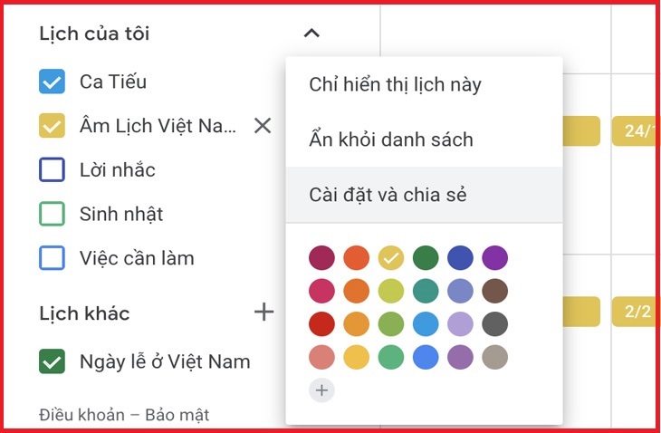 Hướng dẫn sử dụng lịch Google Hướng dẫn sử dụng lịch Google