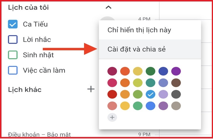 Hướng dẫn sử dụng lịch Google Hướng dẫn sử dụng lịch Google