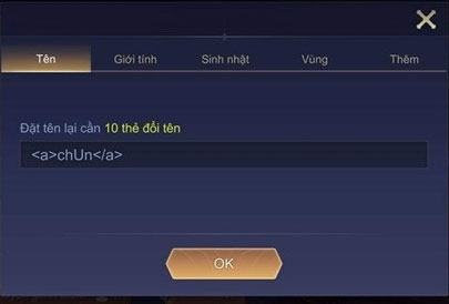 Cách đổi tên màu xanh trong Liên Quân