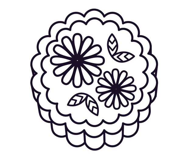 Ảnh tô màu bánh Trung Thu 2 Ảnh tô màu bánh Trung Thu 2