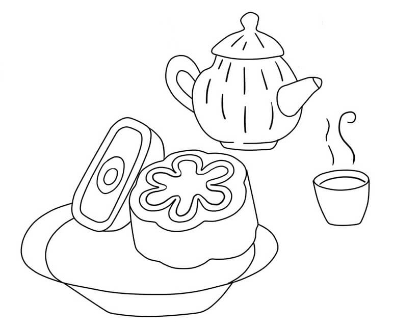 Ảnh tô màu bánh Trung Thu 4 Ảnh tô màu bánh Trung Thu 4