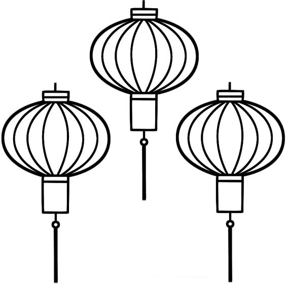 Tranh tô màu lồng đèn 1 Tranh tô màu lồng đèn 1