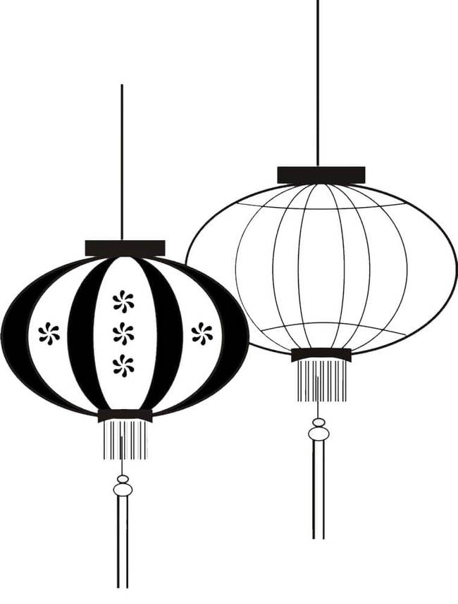 Tranh tô màu lồng đèn 3 Tranh tô màu lồng đèn 3