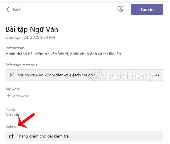 Cách nộp bài tập trên Microsoft Teams bằng máy tính Cách nộp bài tập trên Microsoft Teams bằng máy tính