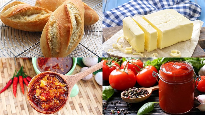 Nguyên liệu bánh mì nướng muối ớt Nguyên liệu bánh mì nướng muối ớt