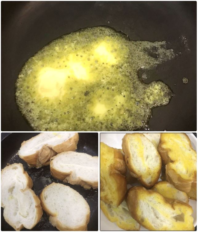 Cách làm bánh mì nướng muối ớt bằng chảo