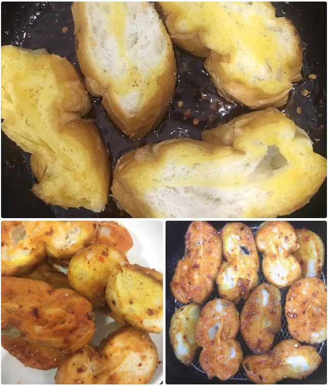 Cách làm bánh mì nướng muối ớt bằng chảo