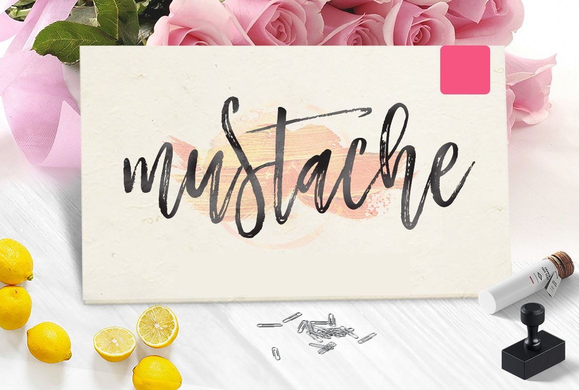 Mustache brush script font (Envato Elements) Mustache brush script font (Envato Elements)