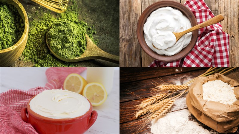 Nguyên liệu làm bánh tiramisu trà xanh matcha Nguyên liệu làm bánh tiramisu trà xanh matcha