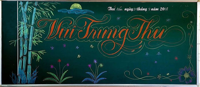 Mẫu bảng trang trí Tết Trung Thu đơn giản