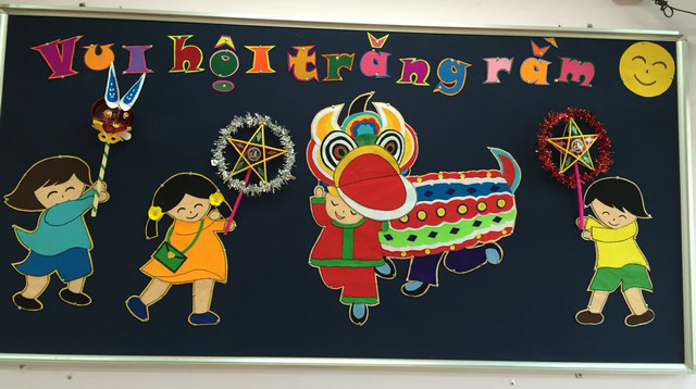 Mẫu bảng trang trí vui Trung Thu