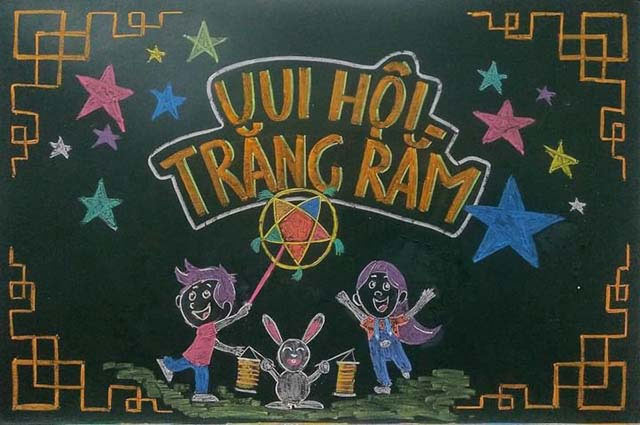 Mẫu bảng trang trí vui hội trăng rằm