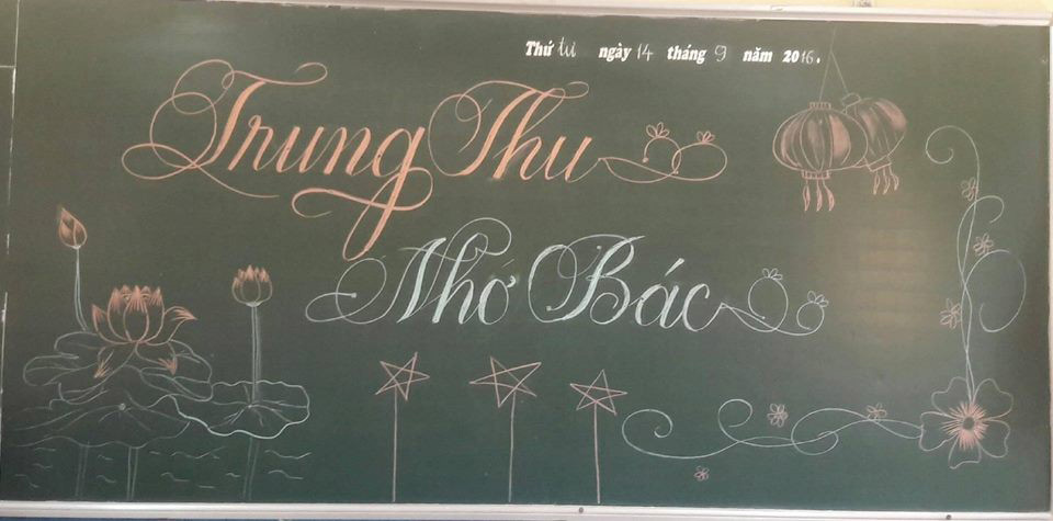 Mẫu bảng trang trí Trung Thu nhớ Bác