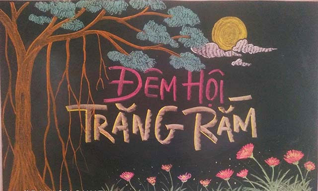 Bảng trang trí Tết Trung Thu đẹp