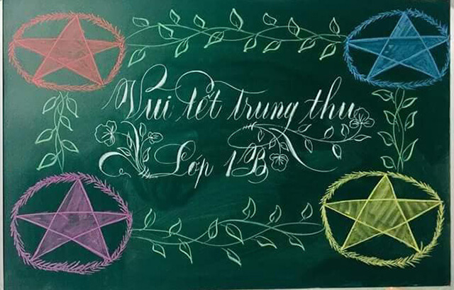 Mẫu bảng trang trí vui Tết Trung Thu