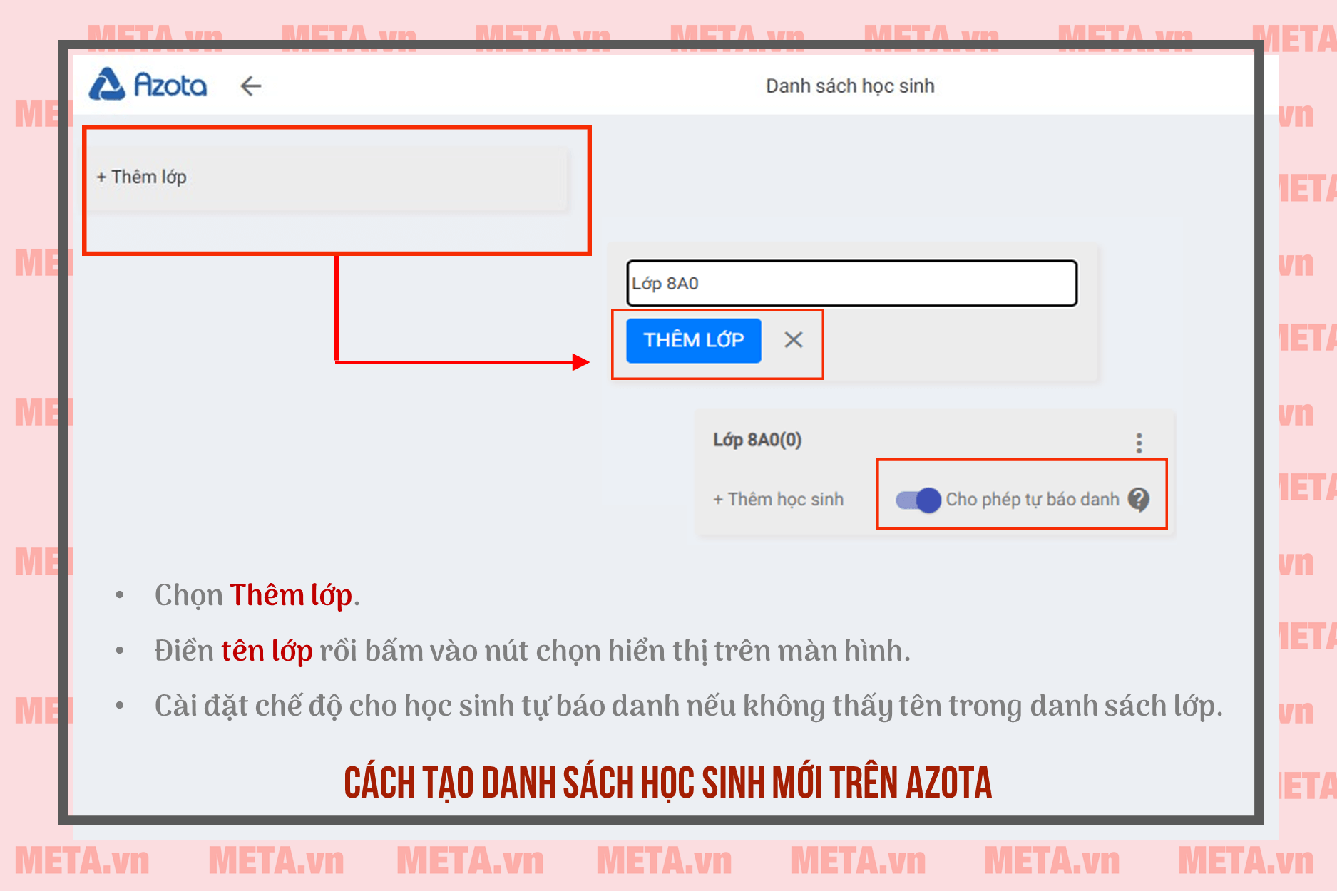 Cách thêm lớp, tạo danh sách học sinh mới Azota Cách thêm lớp, tạo danh sách học sinh mới Azota