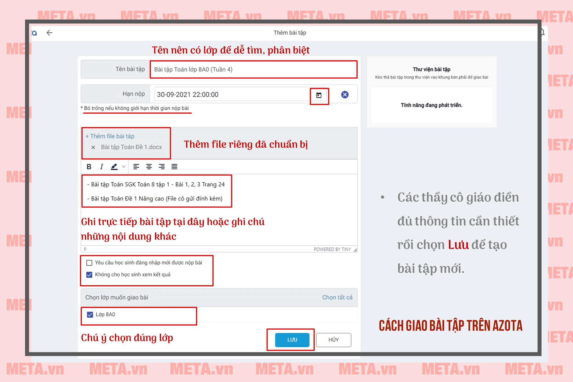 Cách giao và chấm bài cho học sinh trên Azota Cách giao và chấm bài cho học sinh trên Azota