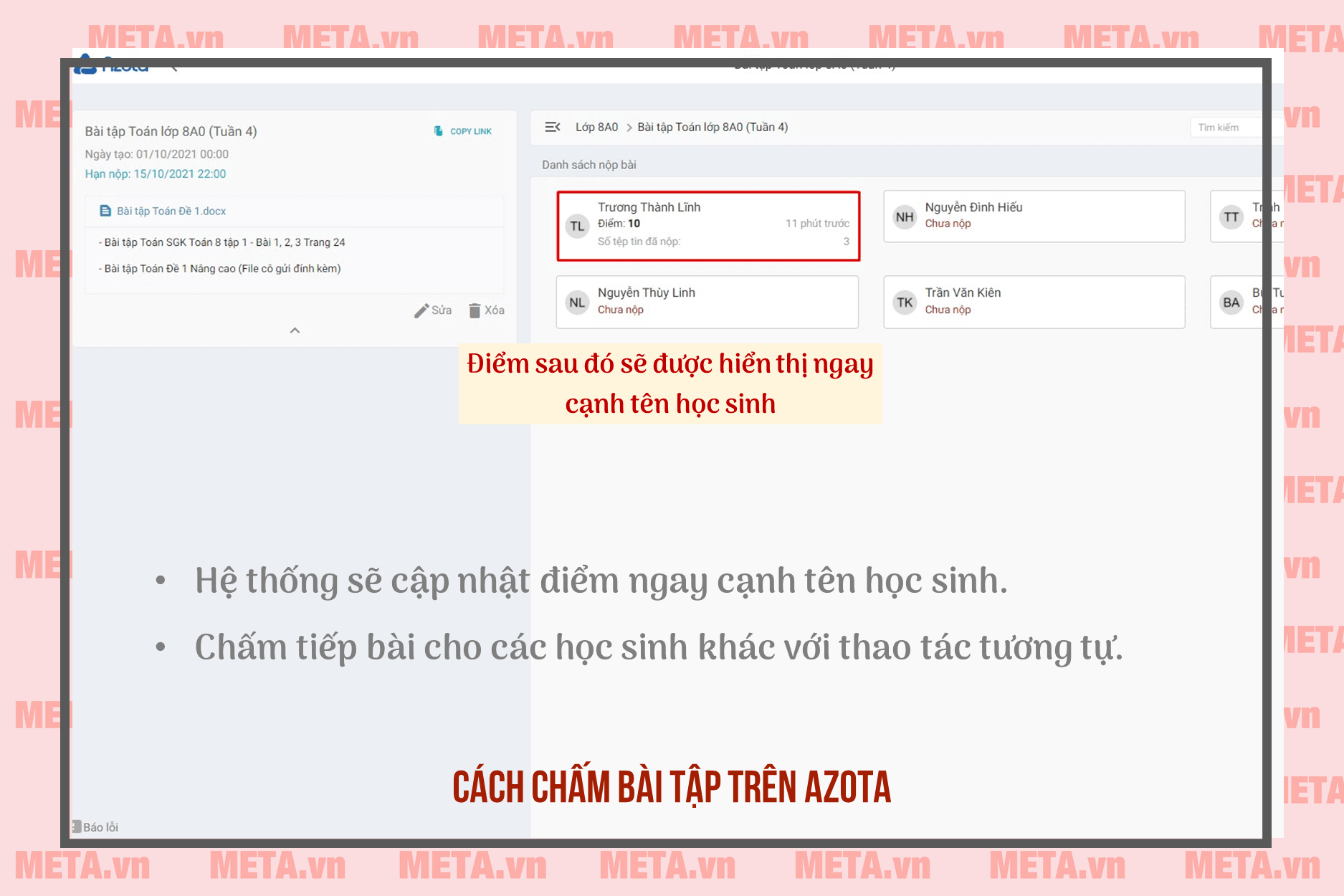 Cách giao và chấm bài cho học sinh trên Azota Cách giao và chấm bài cho học sinh trên Azota