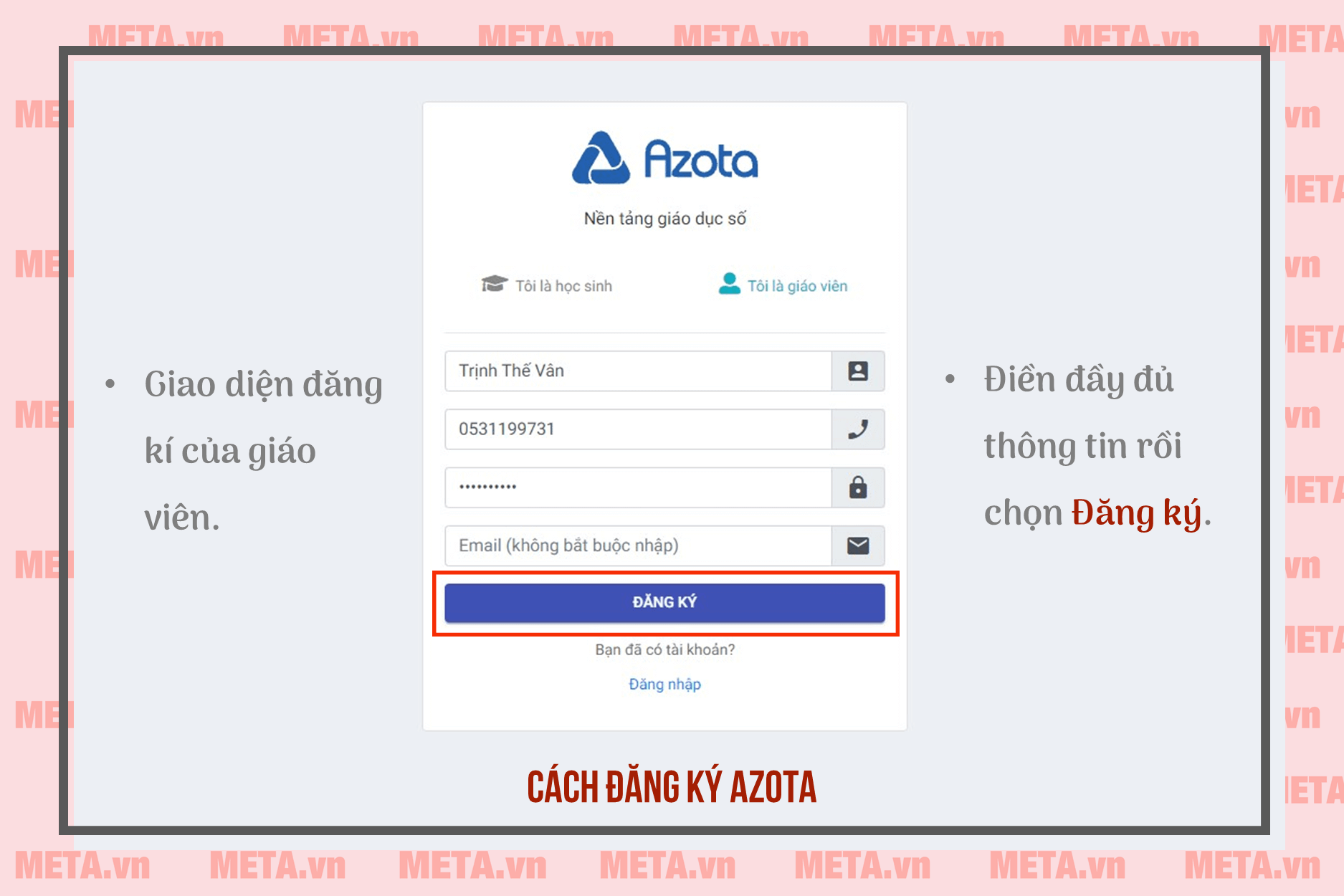Cách đăng ký Azota Cách đăng ký Azota