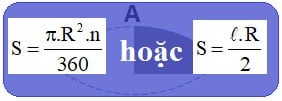 Công thức tính diện tích hình quạt tròn