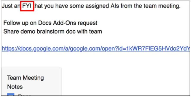 FYI được sử dụng như thế nào trong Email?