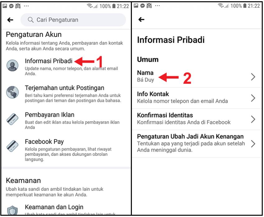 Cách đổi tên Facebook 1 chữ trên điện thoại Android