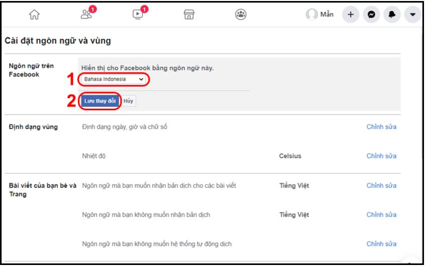 Cách đổi tên Facebook 1 chữ trên máy tính
