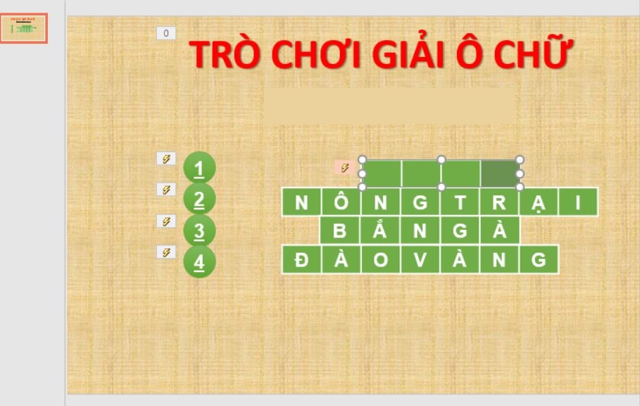 Cách làm, tạo trò chơi ô chữ trên PowerPoint đơn giản