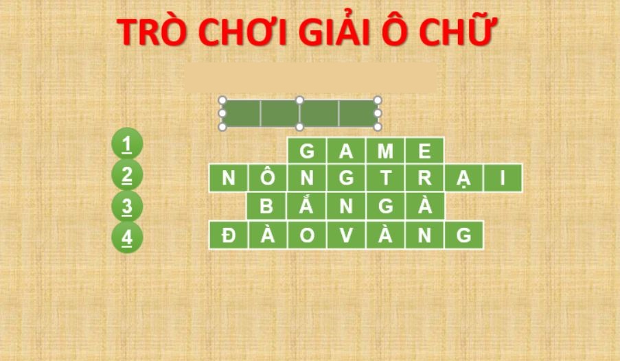 Cách làm, tạo trò chơi ô chữ trên PowerPoint đơn giản