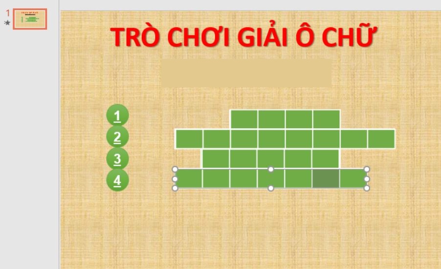 Cách làm, tạo trò chơi ô chữ trên PowerPoint đơn giản