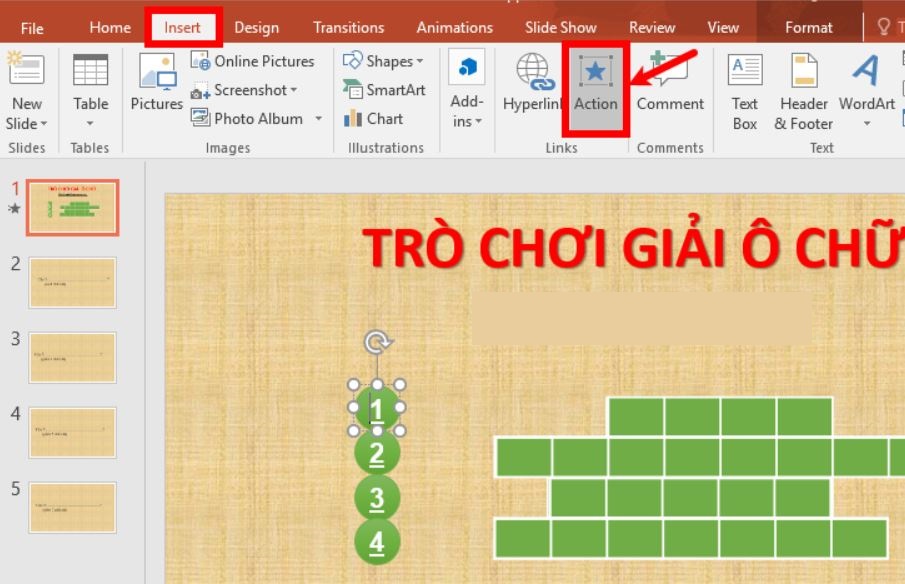 Cách làm, tạo trò chơi ô chữ trên PowerPoint đơn giản