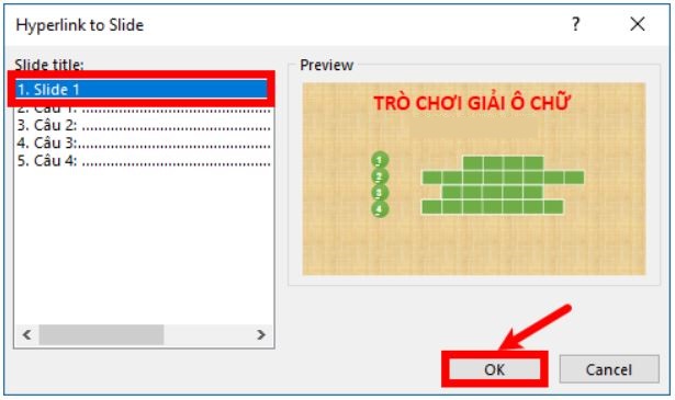 Cách làm, tạo trò chơi ô chữ trên PowerPoint đơn giản