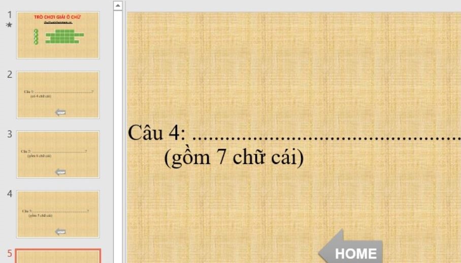 Cách làm, tạo trò chơi ô chữ trên PowerPoint đơn giản