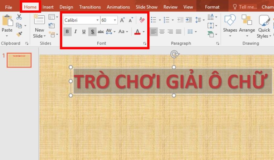 Cách làm, tạo trò chơi ô chữ trên PowerPoint đơn giản