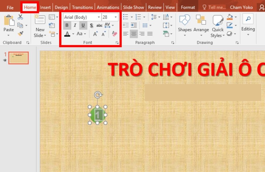Cách làm, tạo trò chơi ô chữ trên PowerPoint đơn giản