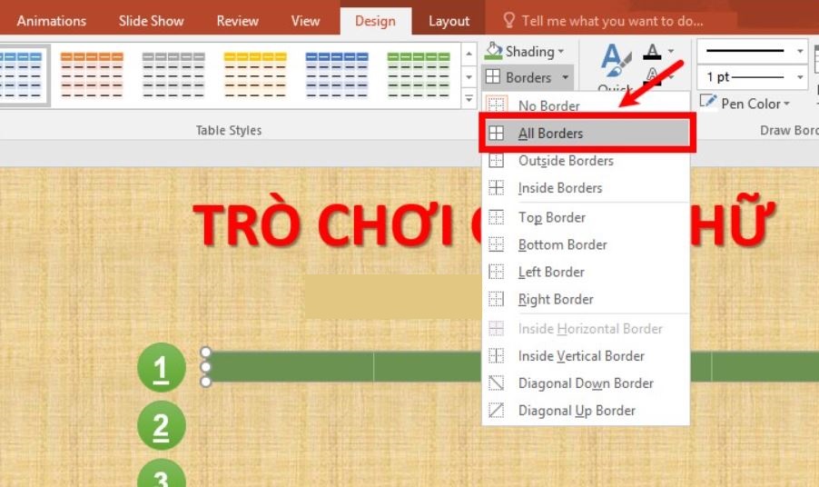 Cách làm, tạo trò chơi ô chữ trên PowerPoint đơn giản