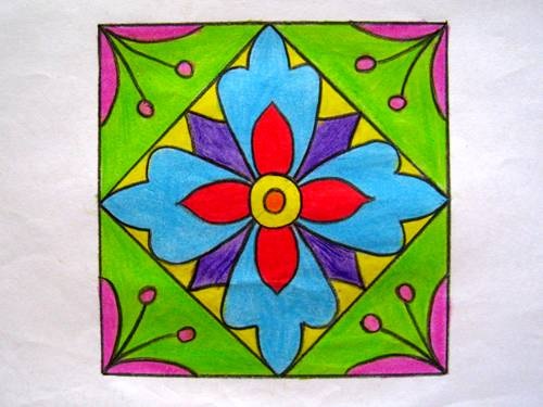 Cách vẽ trang trí hình vuông