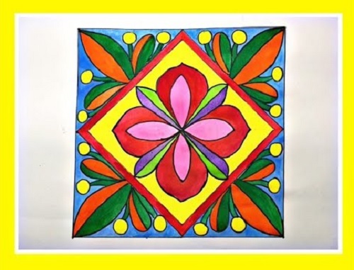 Cách vẽ trang trí hình vuông