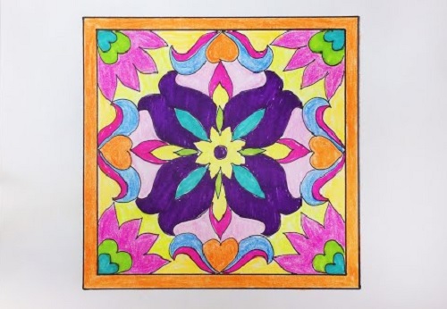 Cách vẽ trang trí hình vuông