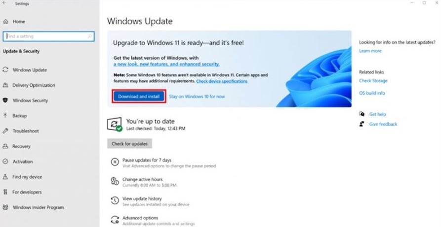 Cách update Win 11 chính thức bằng Windows Update