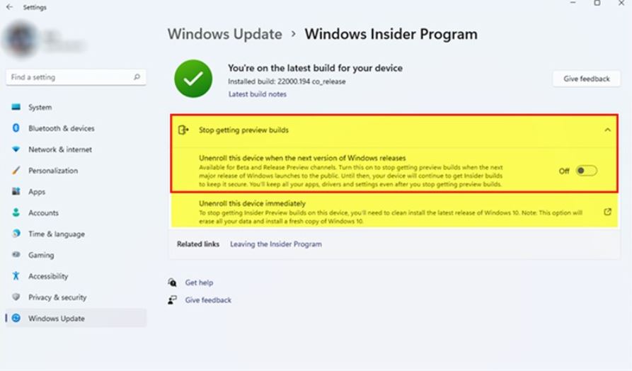 Cách update Win 11 chính thức bằng Windows 11 Insider