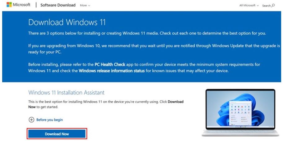 Cách update Win 11 chính thức bằng Windows 11 Installation Assistant