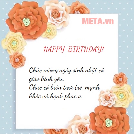 Thiệp chúc mừng sinh nhật cô