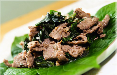 Thịt nai xào lá lốt Thịt nai xào lá lốt